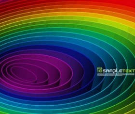 3D Round colorful background vector materizl