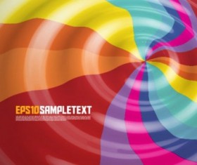 Colored wavy with round background shiny vector 01