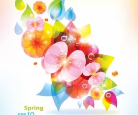 Modern floral spring background vector 02