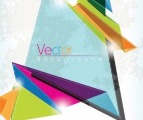 Modern origami with grunge background vector