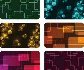 Light round with abstract business cards vectors