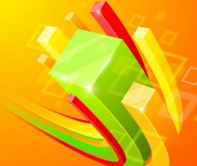 3D cube background art vector