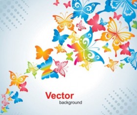Beautiful ornate butterfly background vector 01