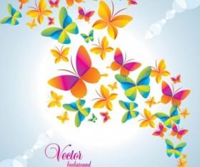 Beautiful ornate butterfly background vector 02