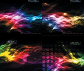 Colored light wave art background vector material