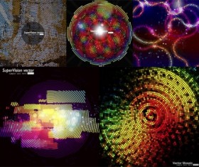 Shiny mosaic neon light background vector