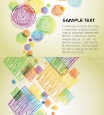 Geometric shapes with colored lines vector background