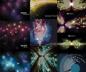 Shiny mosaics with black background vector