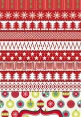 Cartoon christmas continuous border with background vector