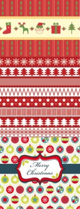 Cartoon christmas continuous border with background vector