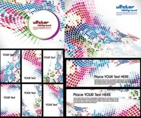 Mosaics abstract banners with cards vector