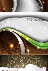 Chocolate with abstract floral background vectors