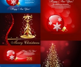 Vector set of christmas shiny background material 02