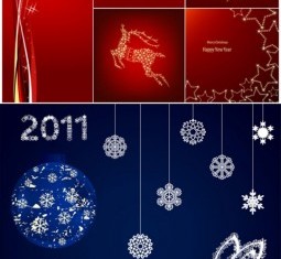 Vector set of christmas shiny background material 03