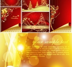 Vector set of christmas shiny background material 04