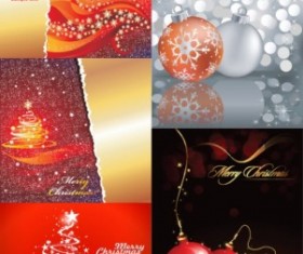 Vector set of christmas shiny background material 05