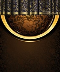 Curtain brocade ornate vector background 02