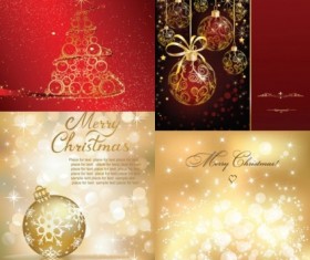 Vector set of christmas shiny background material 06