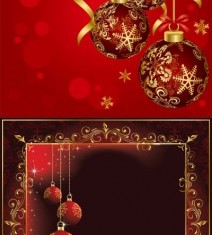 Vector set of christmas shiny background material 07