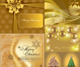 Luxury gold christmas background vector set