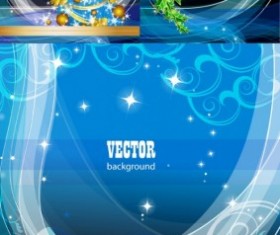 Blue style christmas art background vector