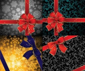 Snow with floral gift card set vector