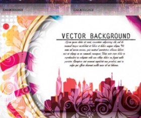 Abstract background with city vector material