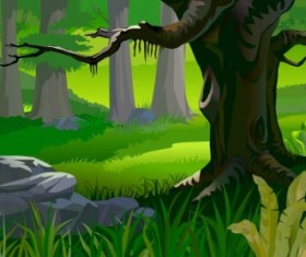 Creative forest landscape  background vector