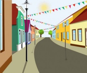 Beautiful city building background set vector