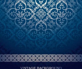 Blue european pattern ornate vector