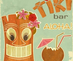 Bar vintage grunge background vector 01