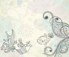 Floral retro pattern background vectors