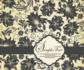 Vintage floral pattern background vectors 01
