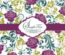 Vintage floral pattern background vectors 02