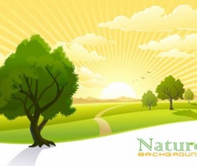Nature sky scenery vector background 01