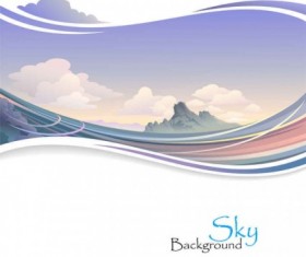Nature sky scenery vector background 02