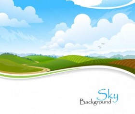 Nature sky scenery vector background 03
