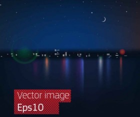 Gorgeous night view vectors 01