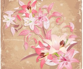 Beautiful flowers background art vector 01