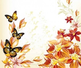 Beautiful flowers background art vector 03