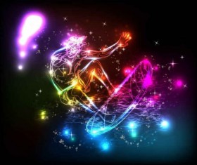 Colorful lights lines background vector