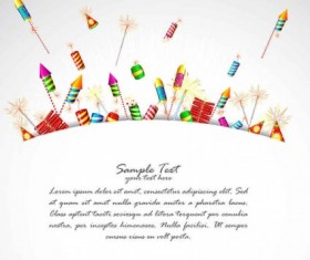Holiday colorful fireworks vector material