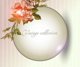 Charm flowers background vector material 01