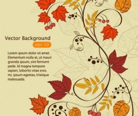 Hand drawn maple leaf vintage background vector