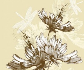 Classic hand painting background vector 02