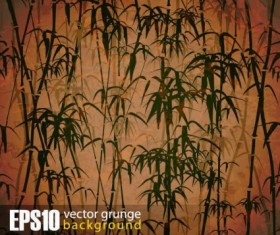 Vintage bamboo forest background vector 02
