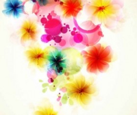 Refreshing flowers background art vector 01
