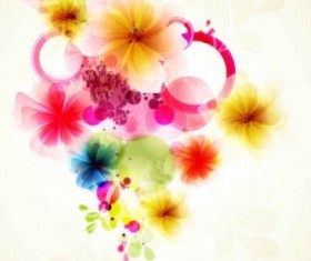 Refreshing flowers background art vector 02