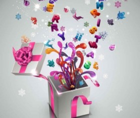 Stylish new year gift background vector