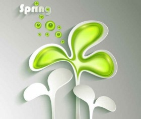 Spring paper green design vector 01